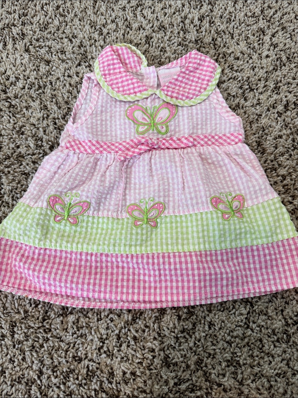 Pink & Green Butterfly Gingham Toddler Dress by Gymboree
